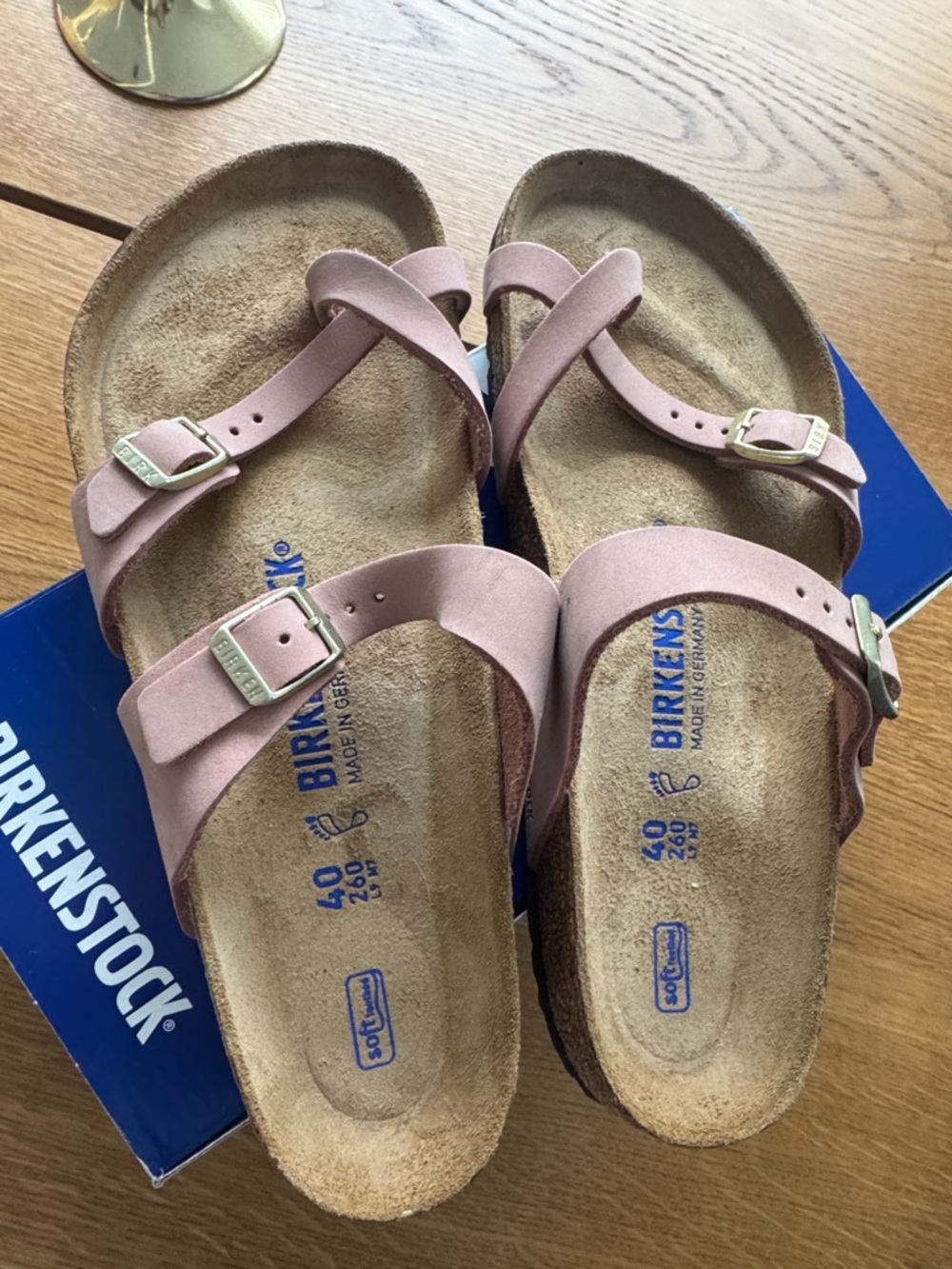Birkenstock Dusty Rose Suede Two-Strap Sandals
